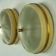 Lumi Milano, pair of wall or ceiling lamps in glass, brass and lacquer, 50s