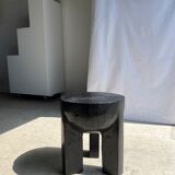 Monoxyl sofa end in black mango tree tripod half-sphere tray h:45 d:44