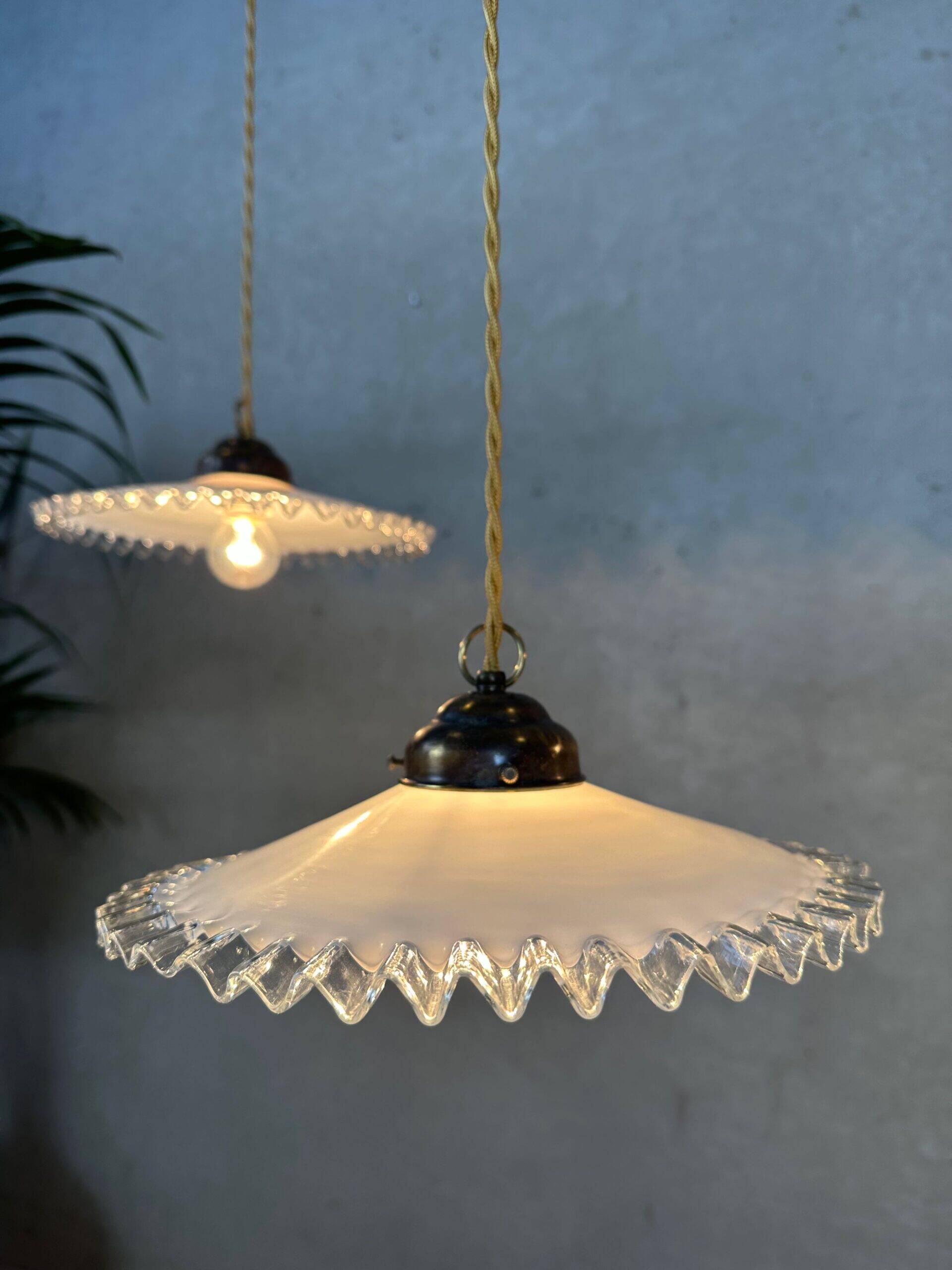 5x opaline collar lamps