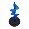 Dome of 3 naturalized butterflies of fine quality morpho didius