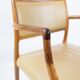 Pair of N.O. Moeller armchairs, model 65, in rosewood and light leather