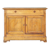 Low wooden sideboard, chest, storage unit, interior decoration Measurement: Length 140 cm. Height
