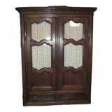 Solide armoire époque Louis XIV à deux portes vitrées ou non, XVIII°