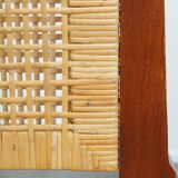 Set of 2 Wooden Art Deco Dining Chairs with Woven Cane Seat and Backrest