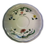 Gien earthenware saucer, decorated with birds of paradise.