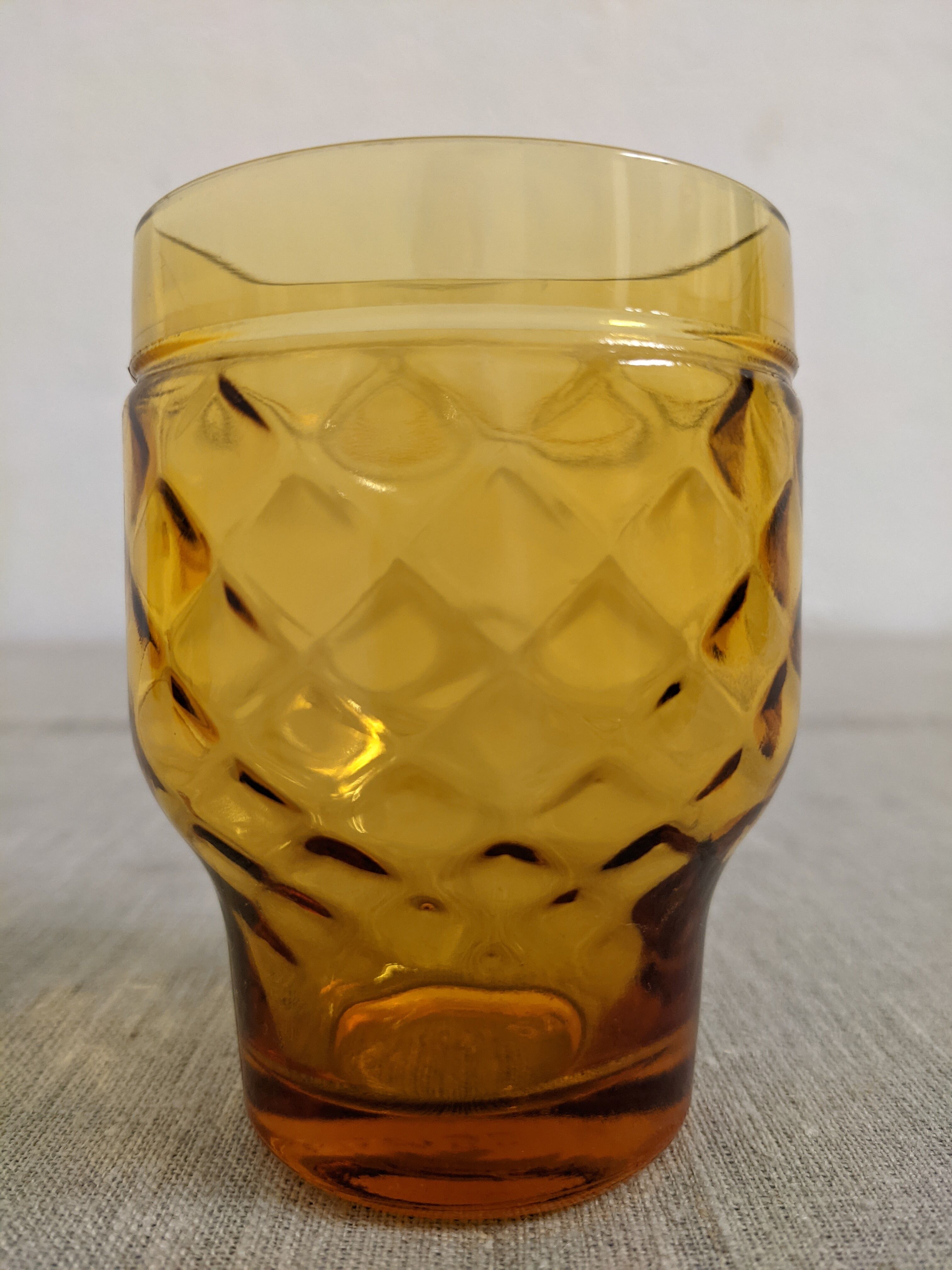 Set of 6 Pernaud amber glasses from the 60s/70s