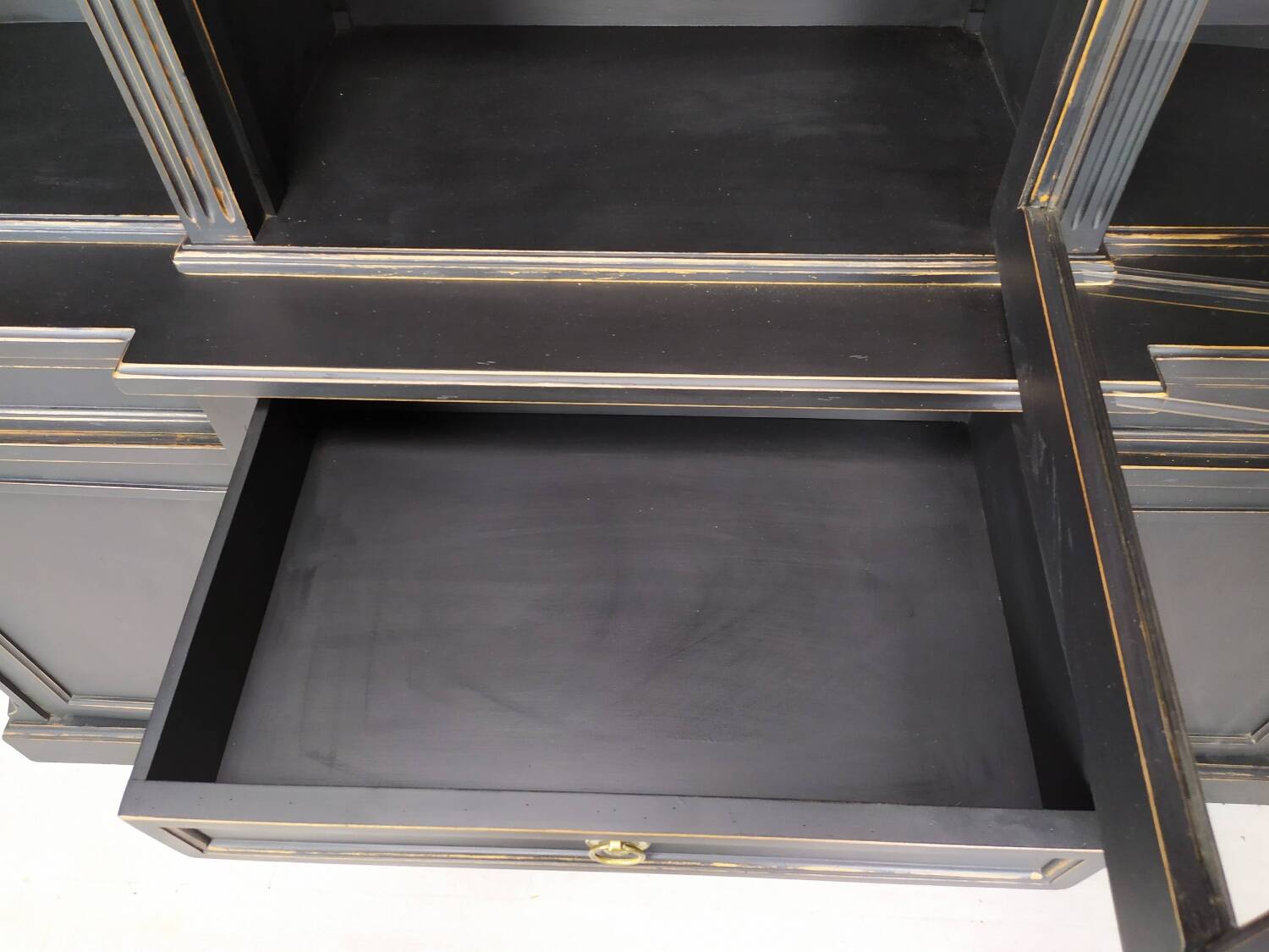 Louis XVI style black bookcase