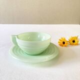 Glass cups and saucers, 1950s