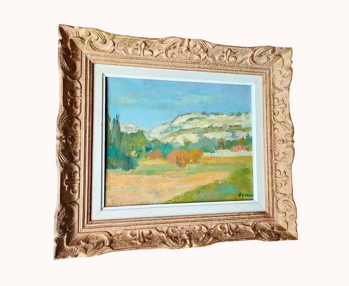 Painting besson (françois, 1904-1987) – hst (oil on canvas) – “les baux, 1969”