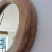 Solid wood mirror carved with a chisel, free form, 1960s.