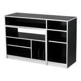 Storage cabinet wood compressed lacquered black lining margins aluminum. France, circa 1975.