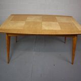 Vintage Scandinavian dining table made of Karelian birch