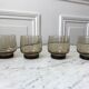 Set of 4 glasses in smoked glass 70s