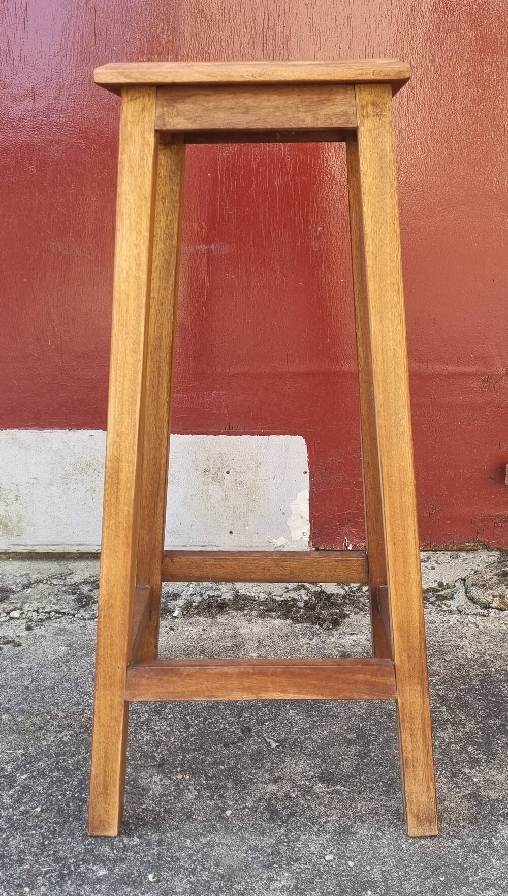 High wooden stool, workshop, vintage, 1950s