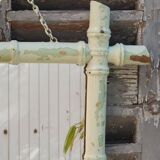 Patinated bamboo mirror