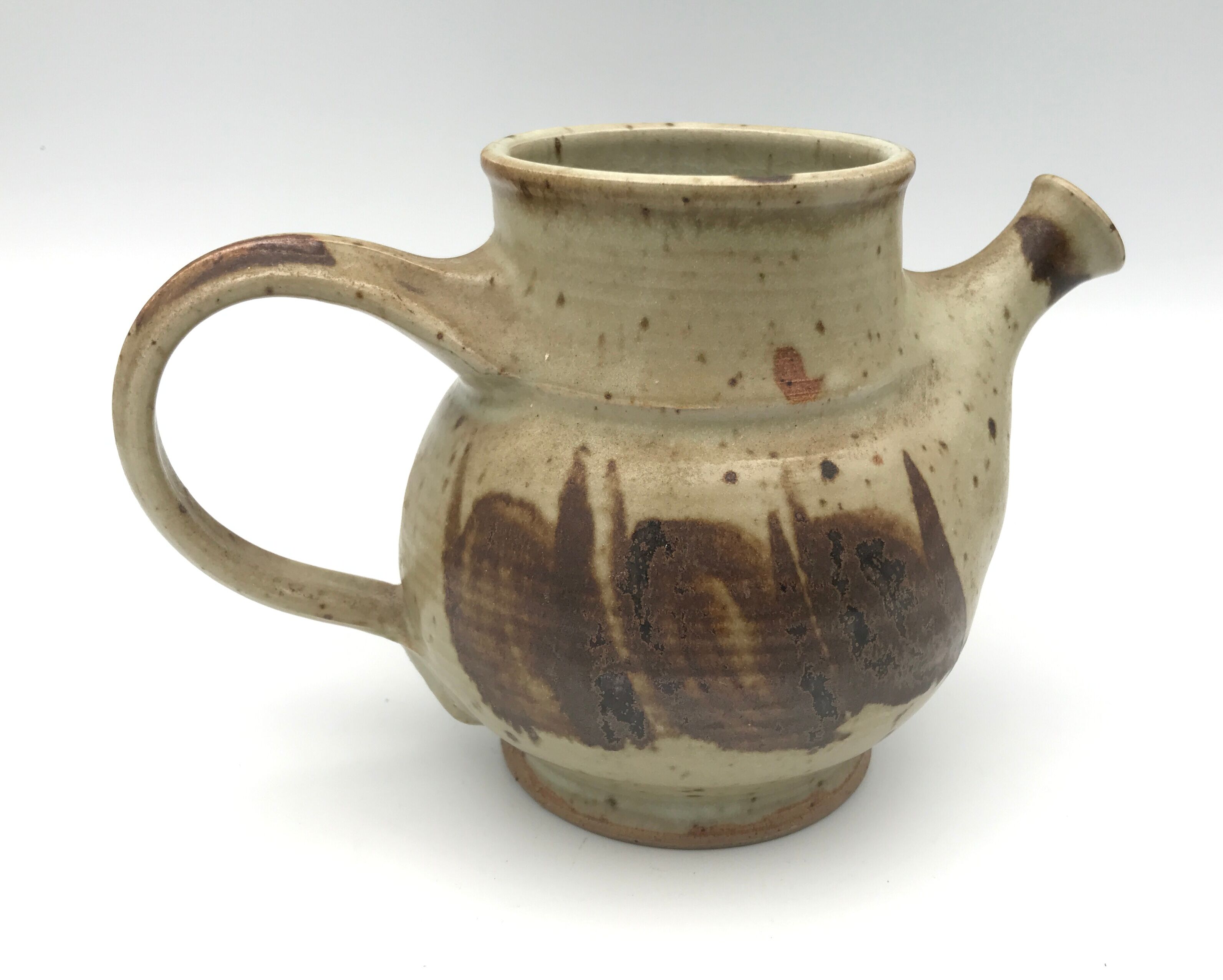Pichet, porcelain stoneware pitcher, artistic decor, blanot pottery, signed and numbered