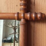 Turned wooden mirror imitation bamboo