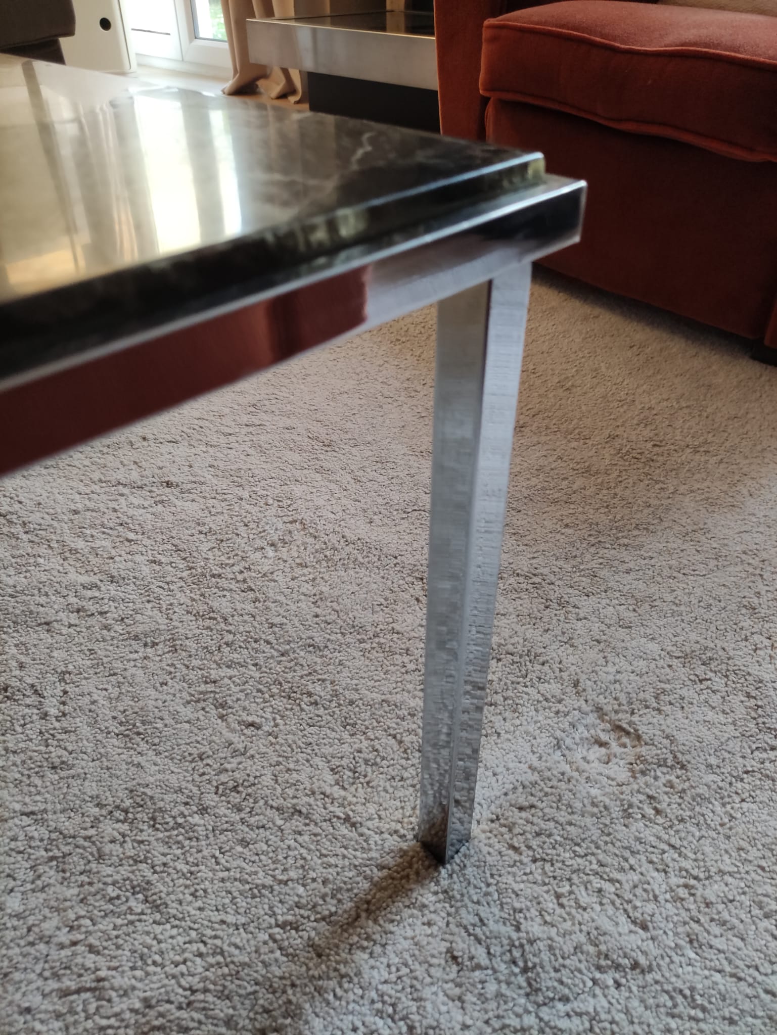 70s vintage chrome and resin coffee table