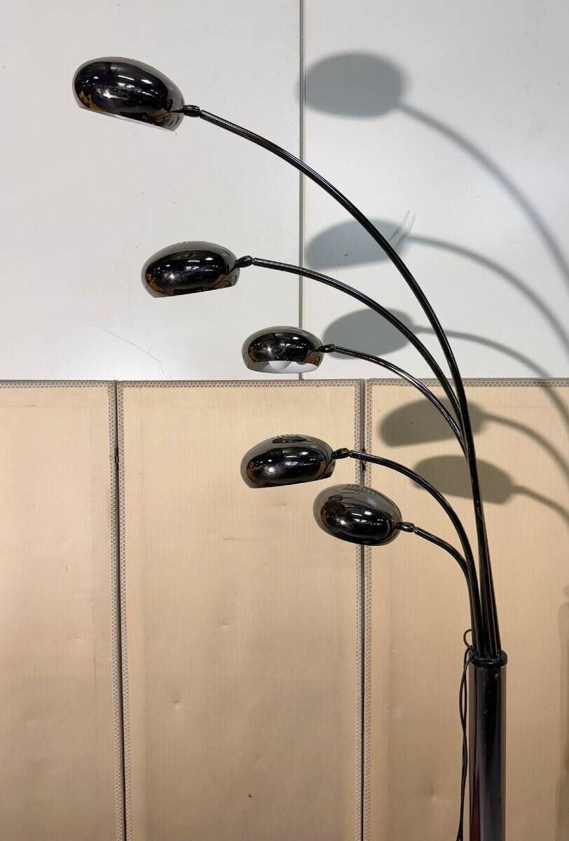1990s design metal lamp with 5 light arms