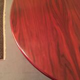 Round rosewood table with central leg, Scandinavian design møllers møbelfabrik