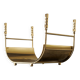 Sculptural brass magazine rack or basket from the 1970s.