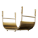 Sculptural brass magazine rack or basket from the 1970s.