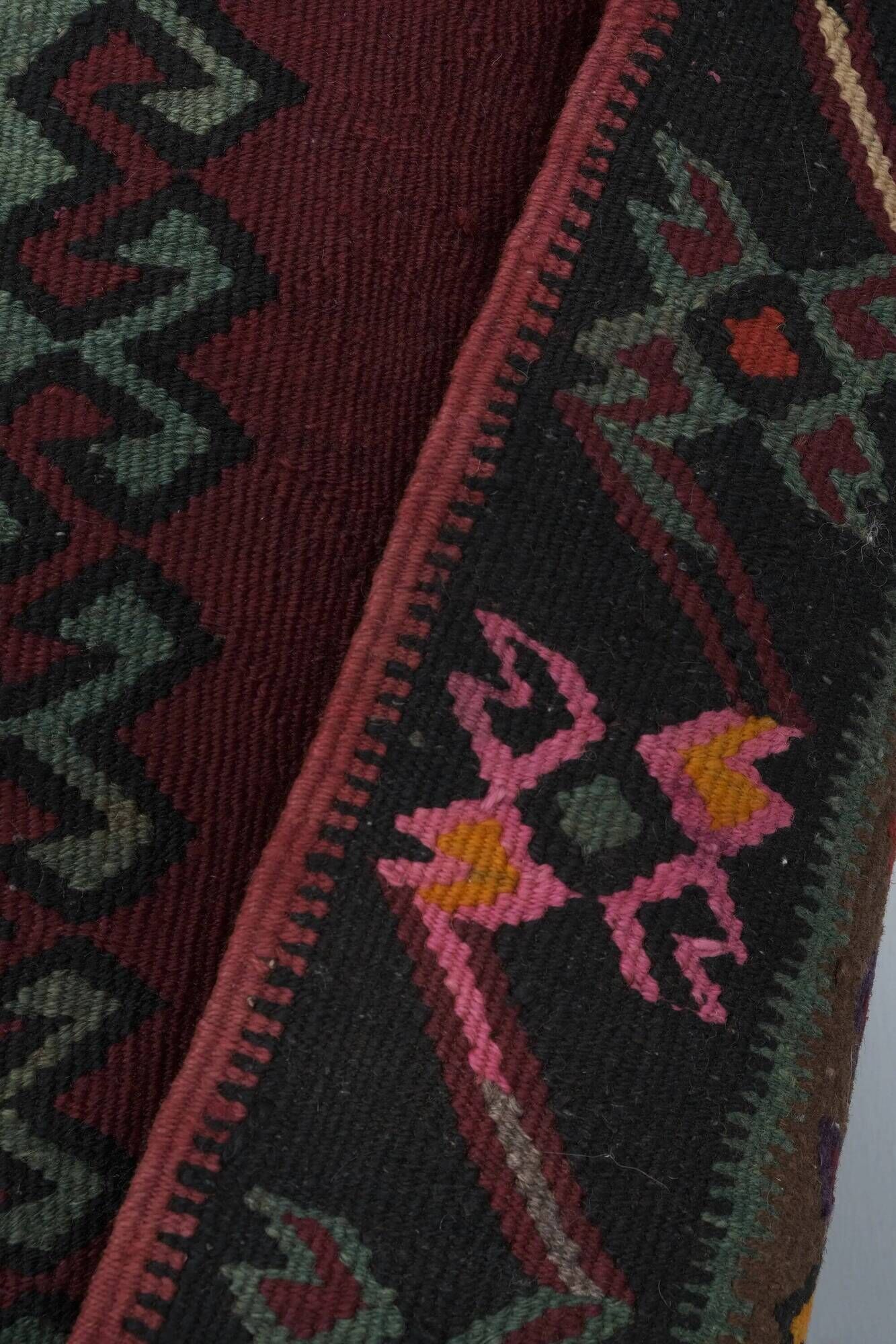 Vintage Turkish hallway carpet 190x570 cm