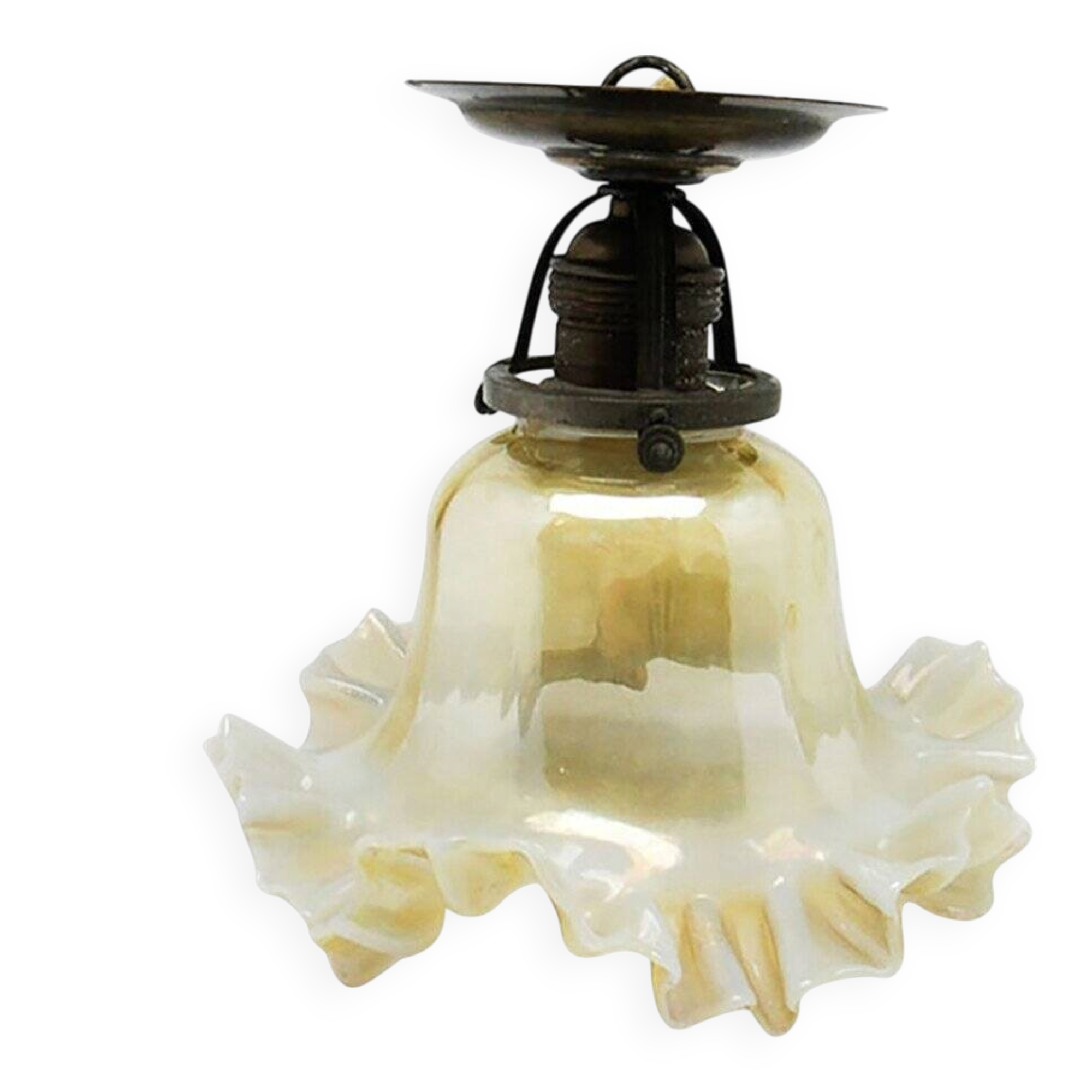 Early 20th century glass pendant lamp