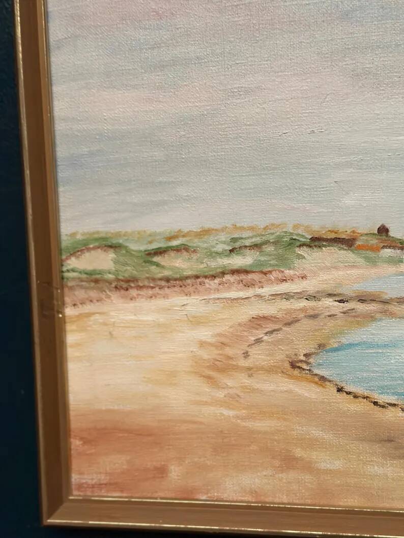 Original Swedish Oil on Canvas - "Côte" by Svan Öberg - Signed - Vintage and Framed - 49 x 38 cm (19.3" x 15")