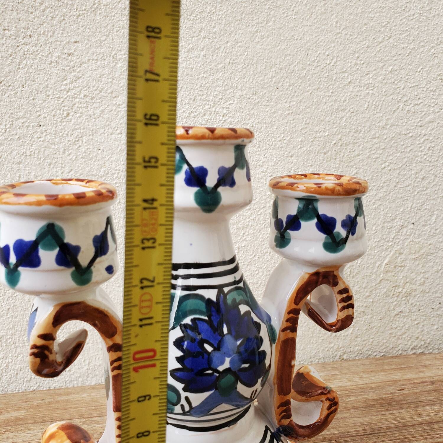 Glazed ceramic candle holder