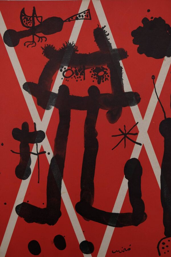 Joan miro : le paysan surréaliste - lithographie originale
