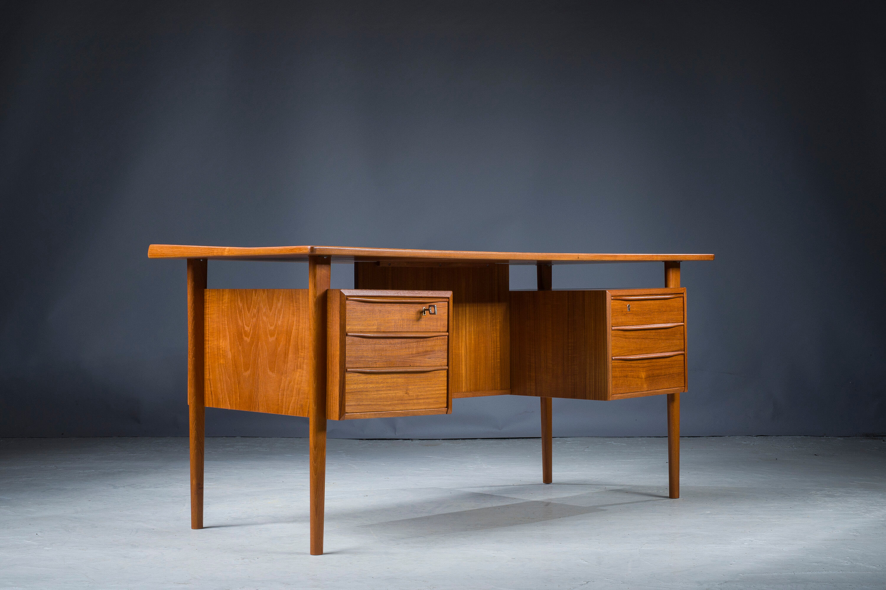 Danish Teak Desk by Peter Lovig Nielsen for Hedensted Mobelfabrik, 1961