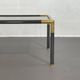 Gunmetal gold metal and smoked glass coffee table from the 70s