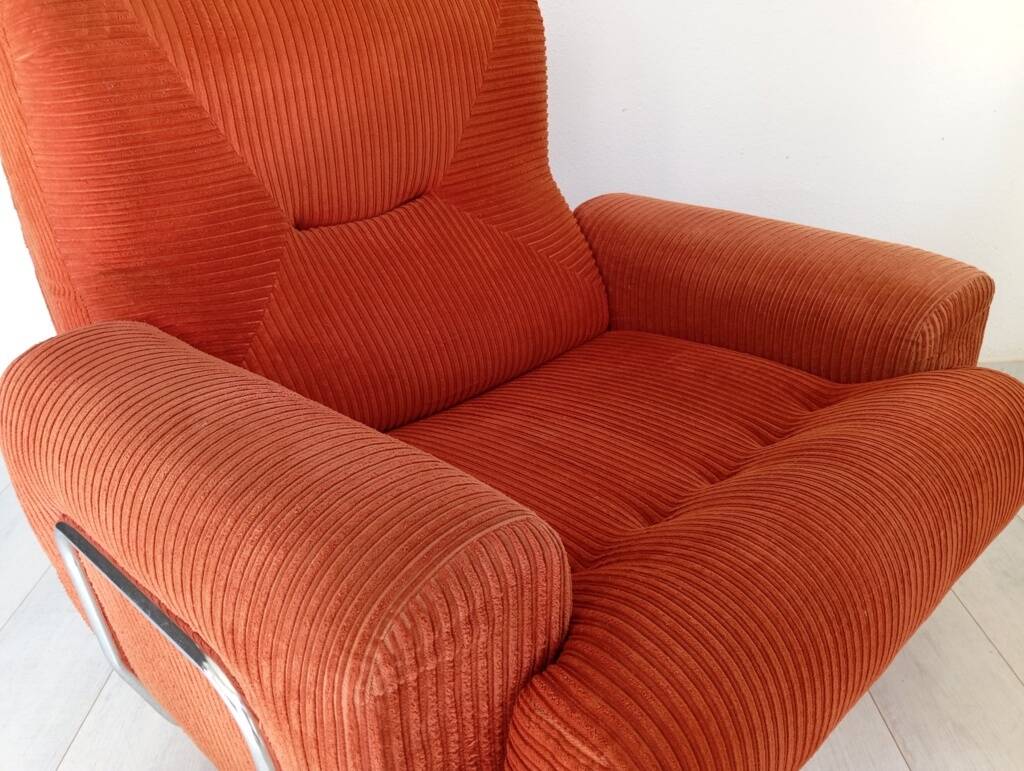 70s corduroy space age armchair