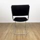 Chrome and black velvet sled chair from the 70s in Italy