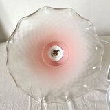 Suspensions en opaline rose et blanche