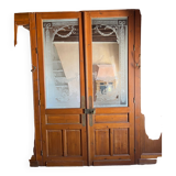 Pair of engraved glass doors
