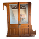 Paire de portes vitrées gravées