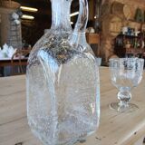 Antique blown amber bubble glass jar