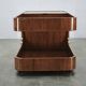 1970s Italian Modernist Wood and Smoked Glass Bar Cart