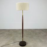Scandinavian teak and brass floor lamp 60s