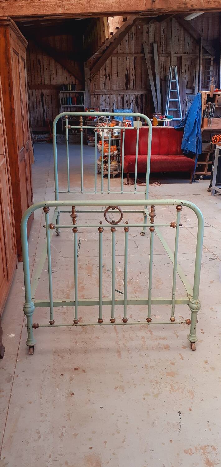 Antique iron bed.