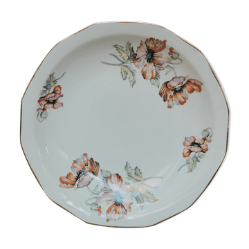 Plat creux art déco en porcelaine