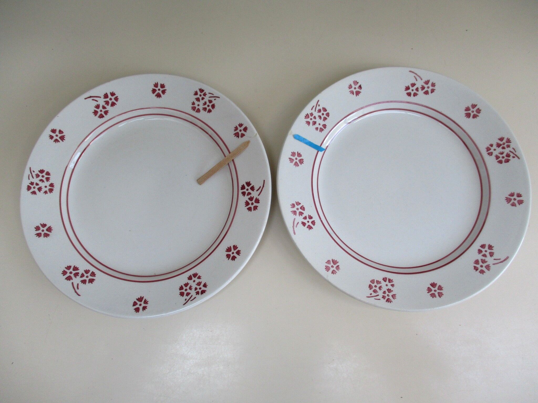 7 dessert plates in earthenware K G de Lunéville Model Danièle