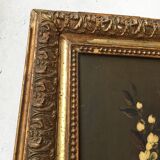 Toile XL encadrée fleurs XIXème