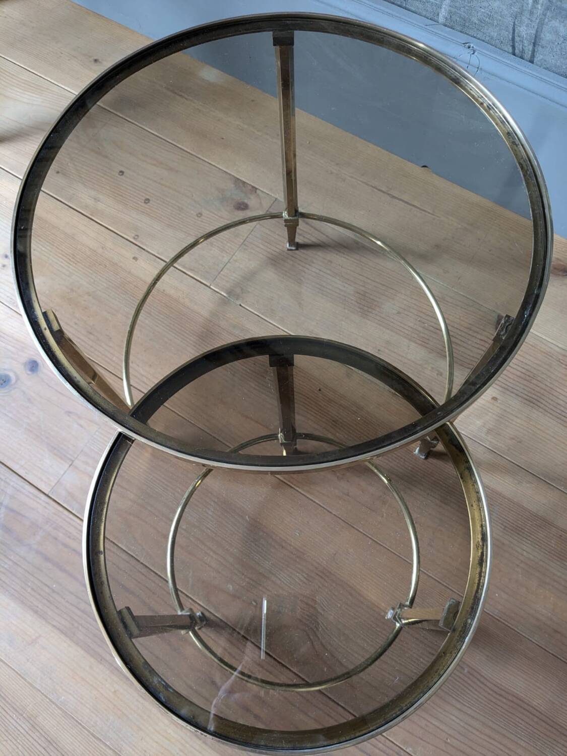 Maison Ramsay 70s brass nesting tables