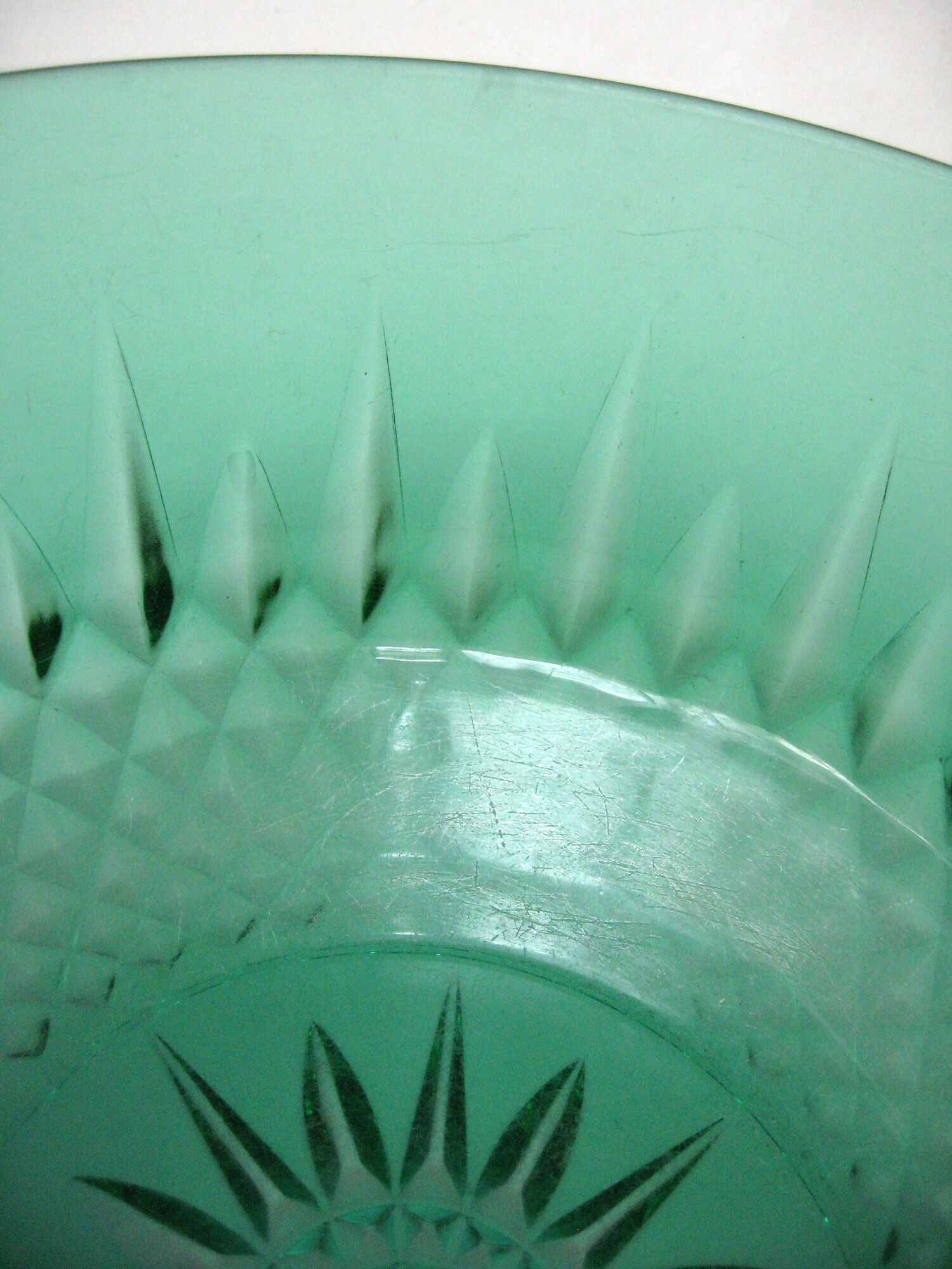 3 glass bowls soaked emerald green - Arcoroc France - vintage 60s