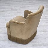 1970s, Danish armchair, light green furniture velour.