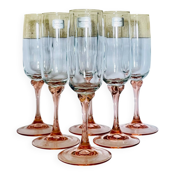 6 flûtes à champagne bicolores Luminarc Véronèse