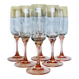 6 two-coloured champagne flutes Luminarc Véronèse